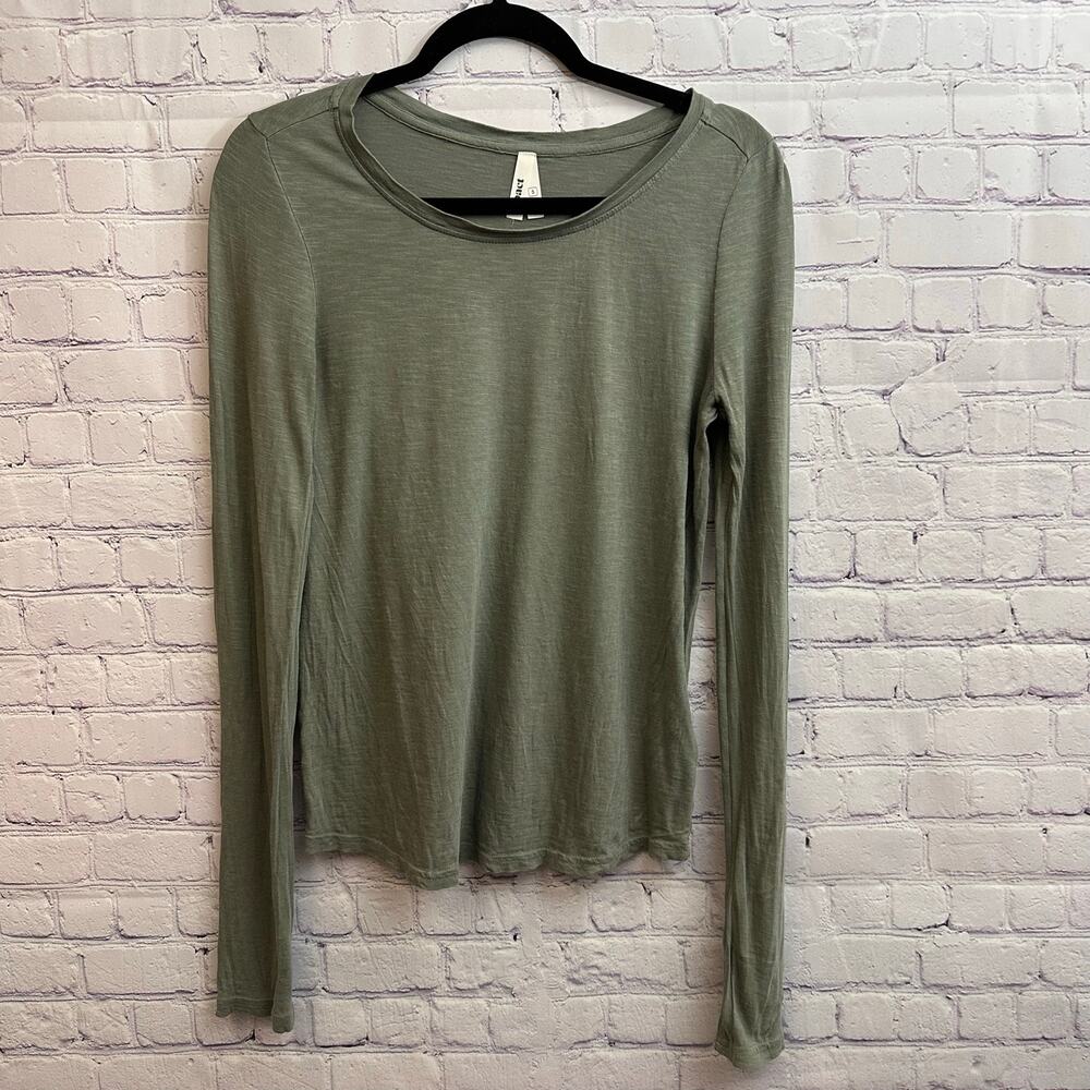 Pact Organic Cotton Essential Long Sleeve Tee Green Women's Small Lightweight